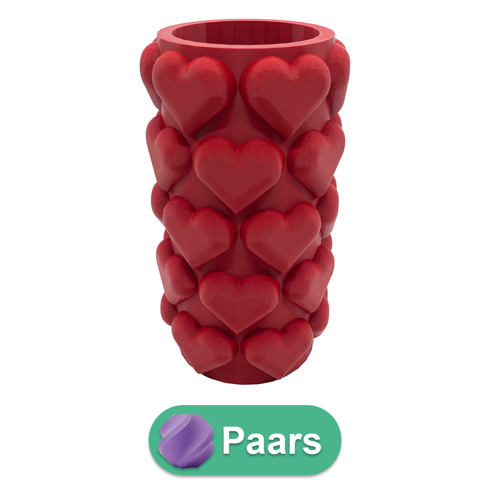 3D vaas hartjes 20 cm PLA