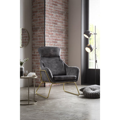 Grey velvet lounge chair