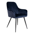 Eetkamerstoel blauw fluweel set 2
