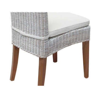 Eetkamerstoelen 6 Stuks Rattan Stoelen Cardine Wit