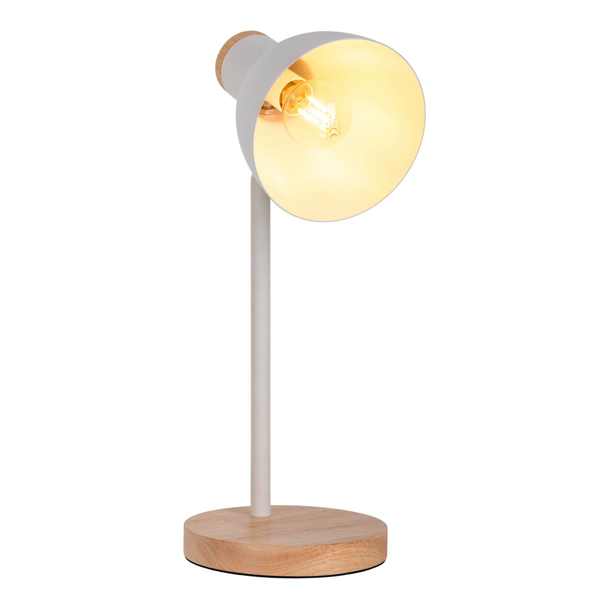 Bureaulamp Marie metaal hout wit 36,5 cm