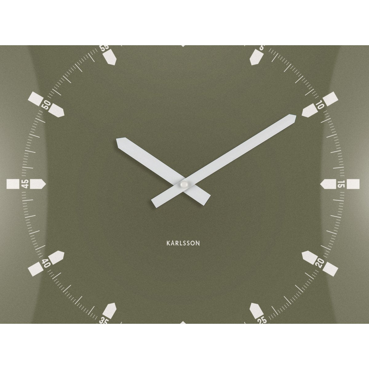 Wandklok 35x35 cm groen glas