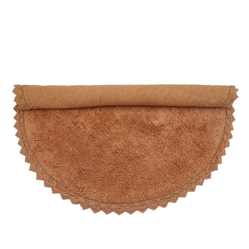 Vloerkleed rond 110 cm katoen toffee