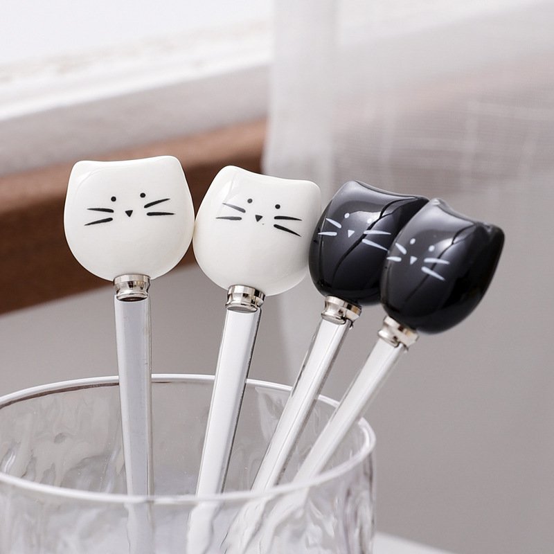 Kattenlepels metaal 14 cm set van 6