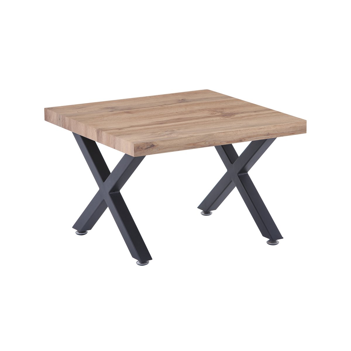 Salontafel 60x60x40 cm wild eiken zwart metaal