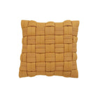 Kussenhoes 45x45 cm gebreid katoen mosterdgeel