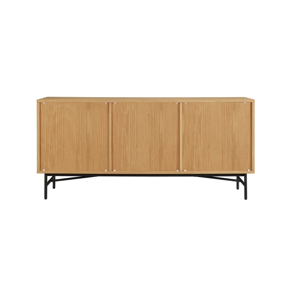 Dressoir 160 cm eikenhoutfineer zwart metaal