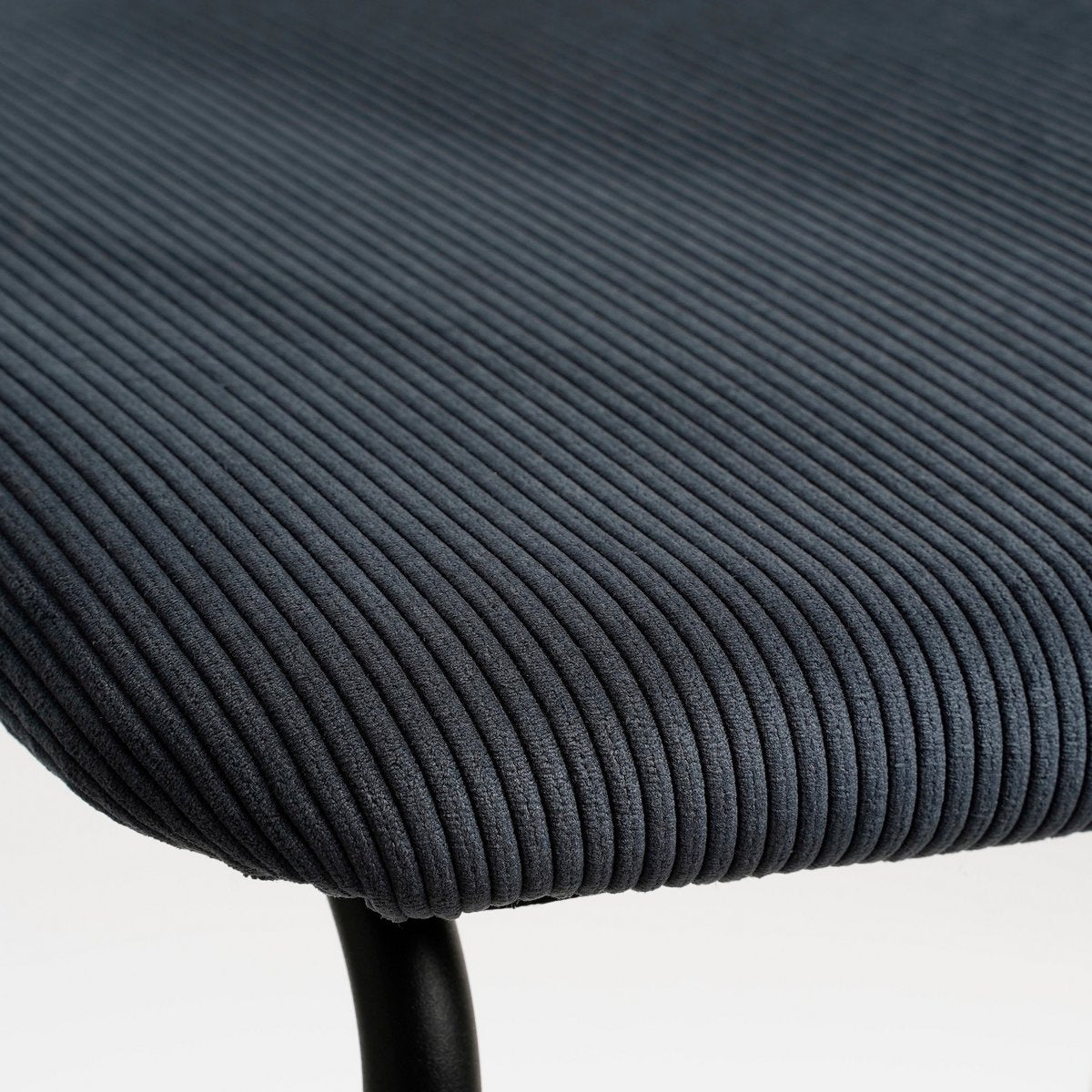 Barkruk Nanet 91 cm donkerblauw ribstof metaal