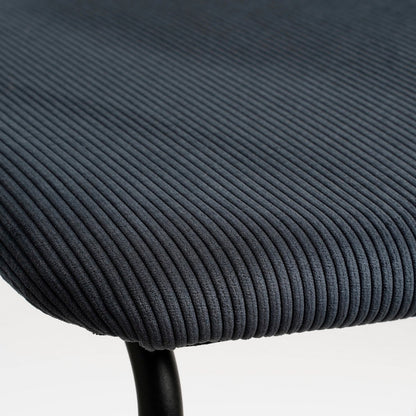 Barkruk Nanet 91 cm donkerblauw ribstof metaal