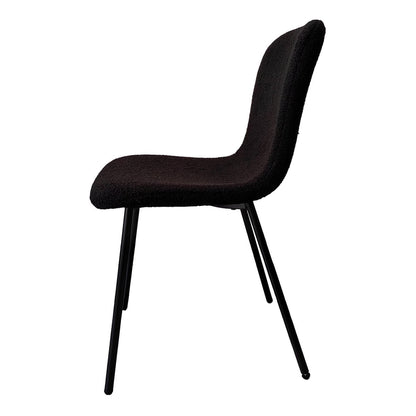 Stoelenset 4 stuks zwart bouclélook 52x44x79 cm