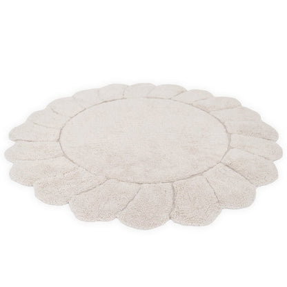 Rond kinderkamertapijt 110 cm katoen ecru