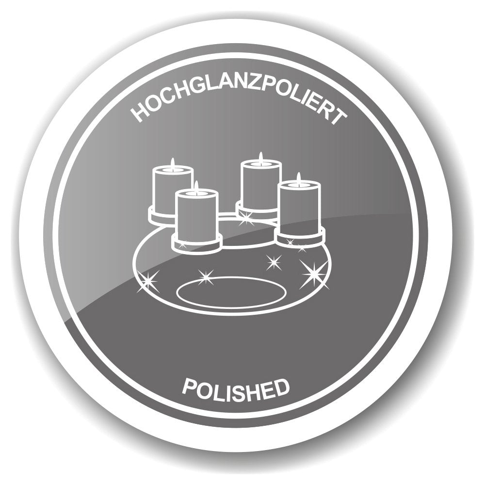 Kandelaar kandelaar Agadir, hoogglans gepolijst roestvrij staal, diameter 8,5 cm, hoogte 20 cm