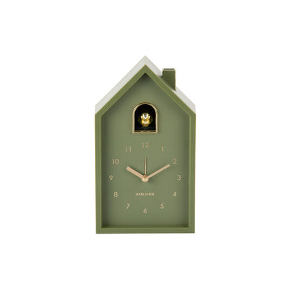 Wekker koekoek groen 12x20x15 cm plastic