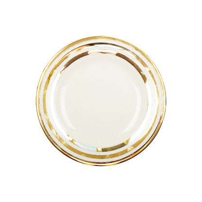 Dienbord rond 23 cm goud glas