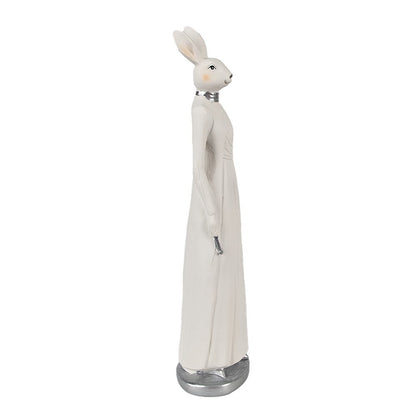 Konijn beeld 28 cm wit polyresin