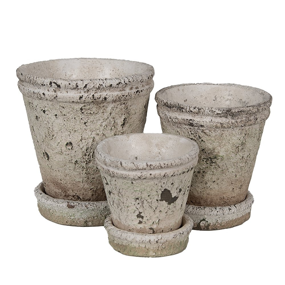 Flowerpot Ø 9x9 cm Beige Stone Plant Pot