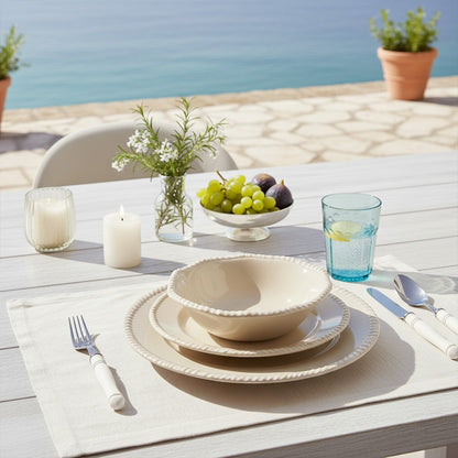 Soepbord crème melamine 20x20x5,5 cm