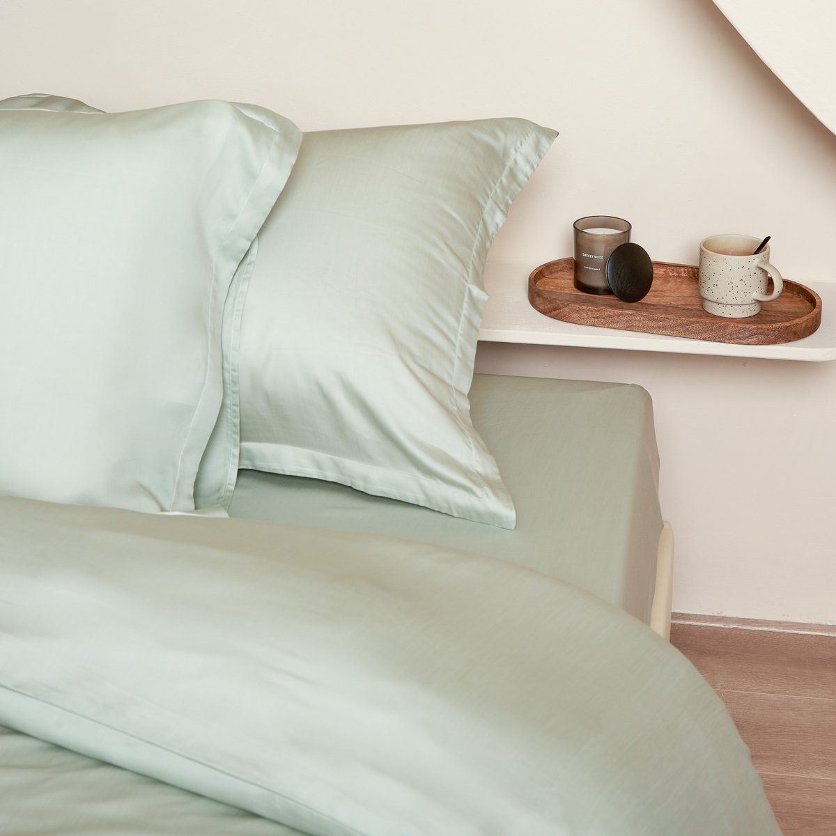 Hoeslaken TENCEL Sateen grijs groen