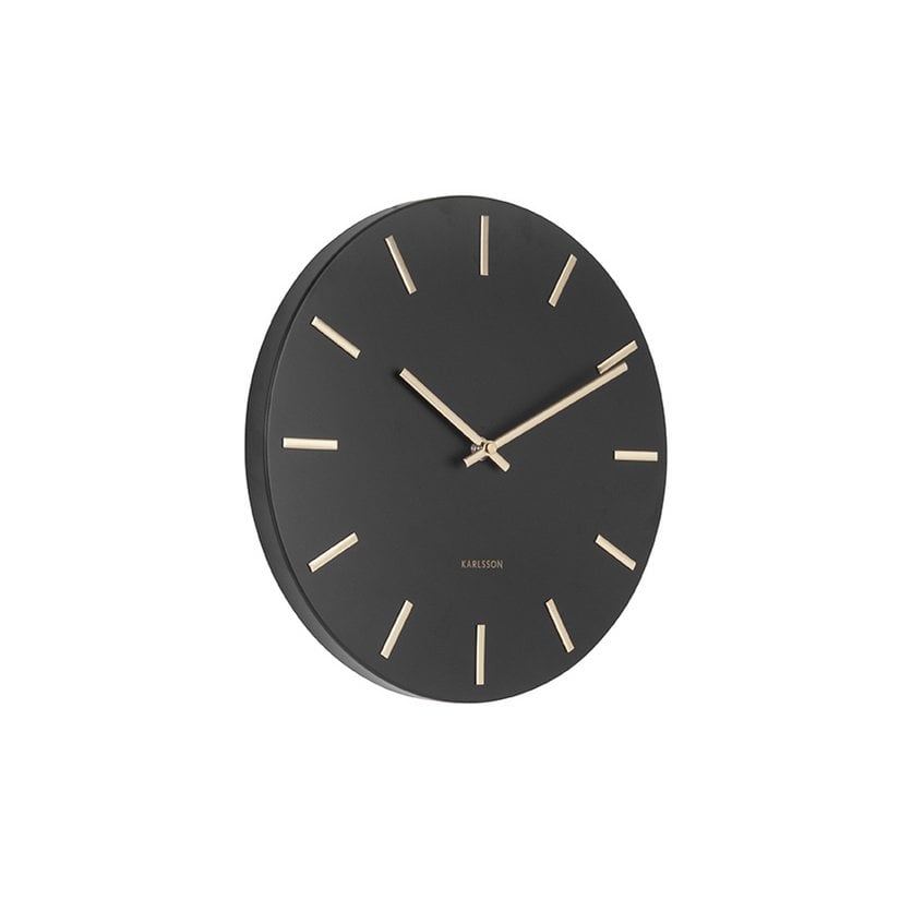 Wandklok 3 cm goud