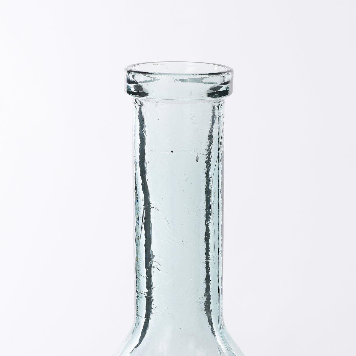 Fles vaas 100 cm gerecycled glas transparant