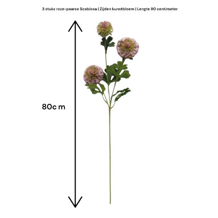Scabiosa kunstbloem 80 cm rood 2 stuks