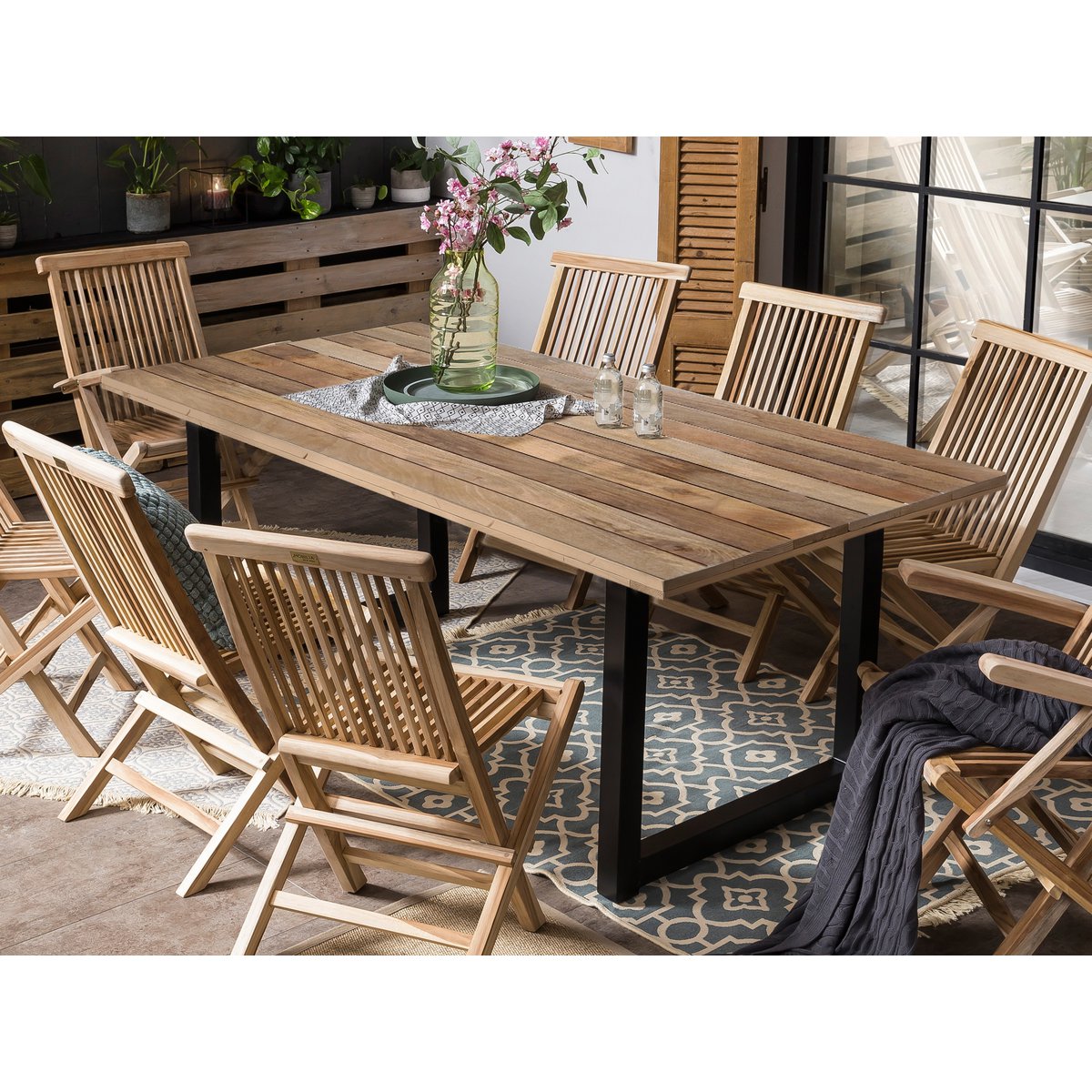 Eettafel 200x100 cm mangohout metaal