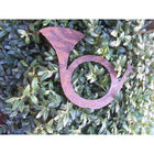 Decoratieve hoorn metaal roestkleurig 15x20 cm