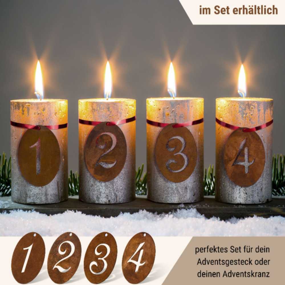 Adventsnummers roestmetaal 1-4