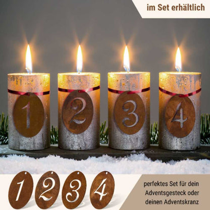 Adventsnummers roestmetaal 1-4