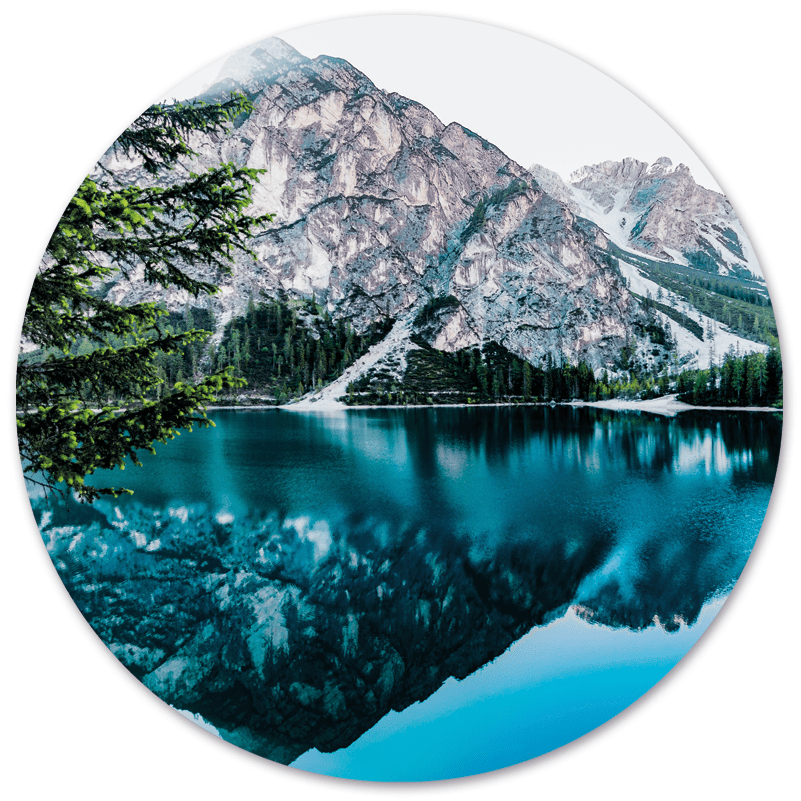 Muurcirkel mountain Dibond/Forex