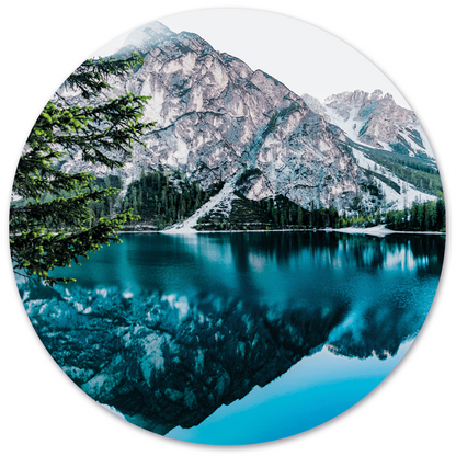 Muurcirkel mountain Dibond/Forex