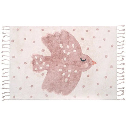 Vloerkleed kinderkamer 100x150 cm katoen vogelpatroon