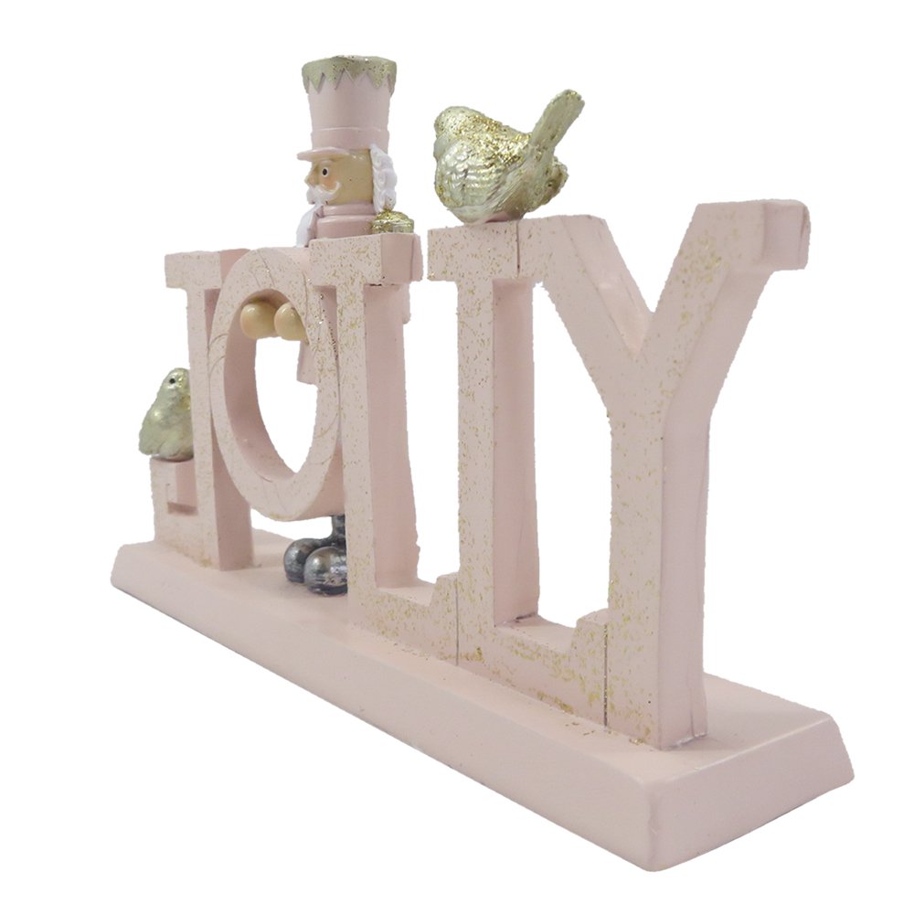 Notenkraker beeld 18 cm roze kunststof