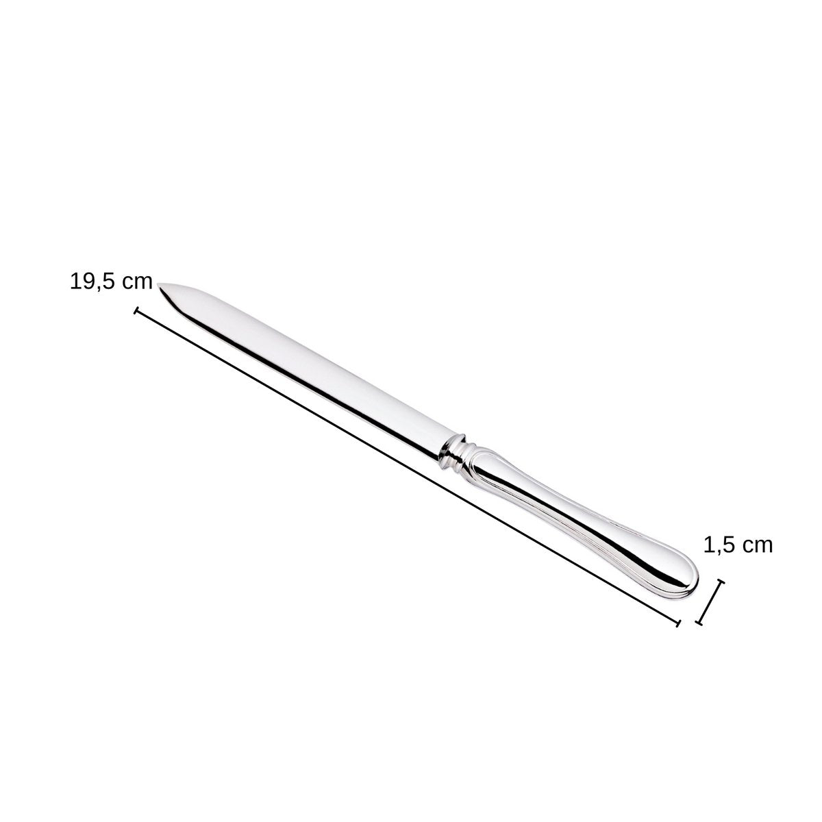 Briefopener verzilverd 19 cm