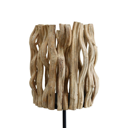 Vloerlamp drijfhout naturel zwart 140 cm