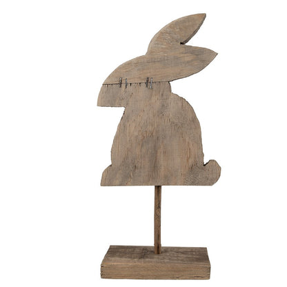 Decoratie Beeld Konijn 14x8x32 cm Bruin Hout