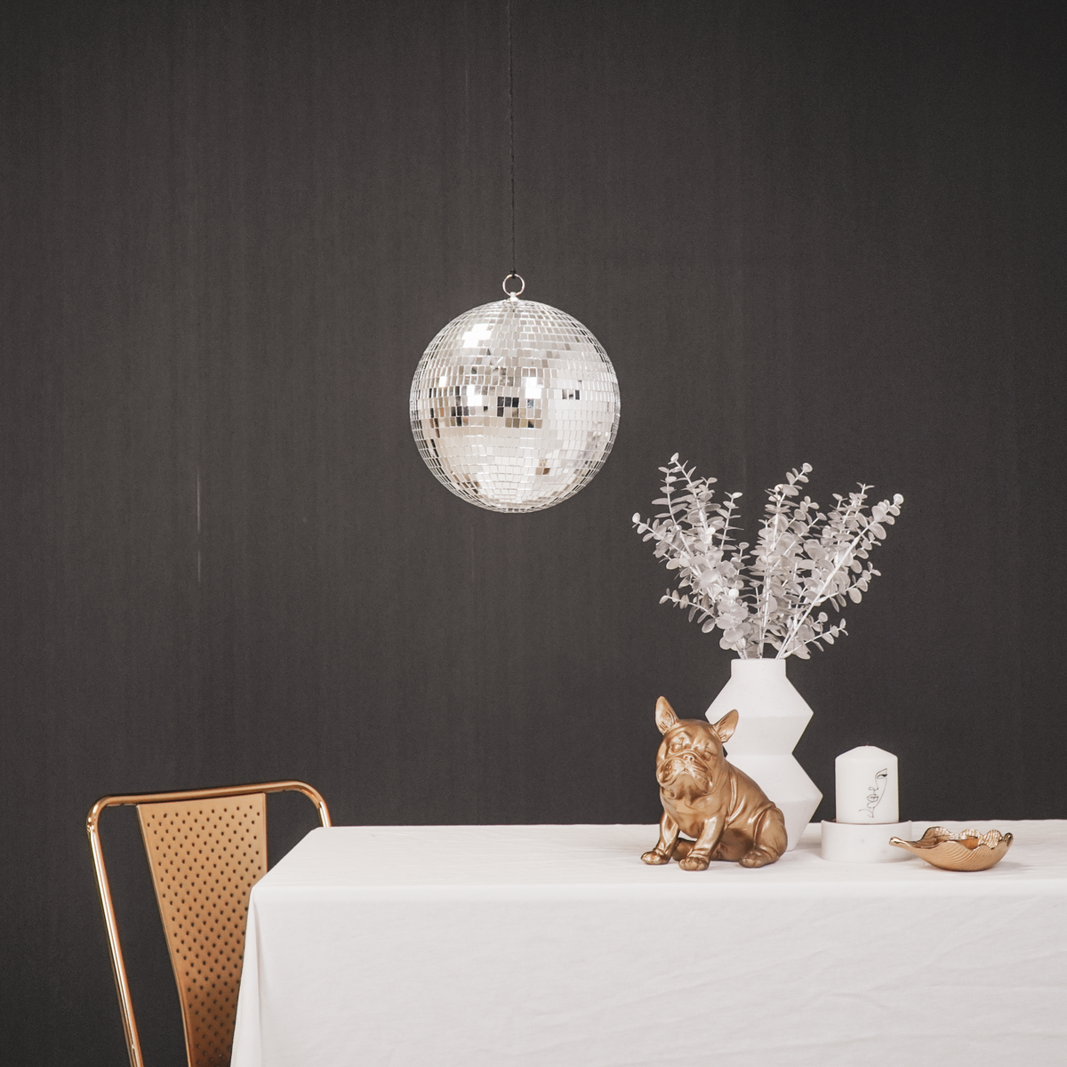 Kersthanger discobal 25x25x25 cm zilver