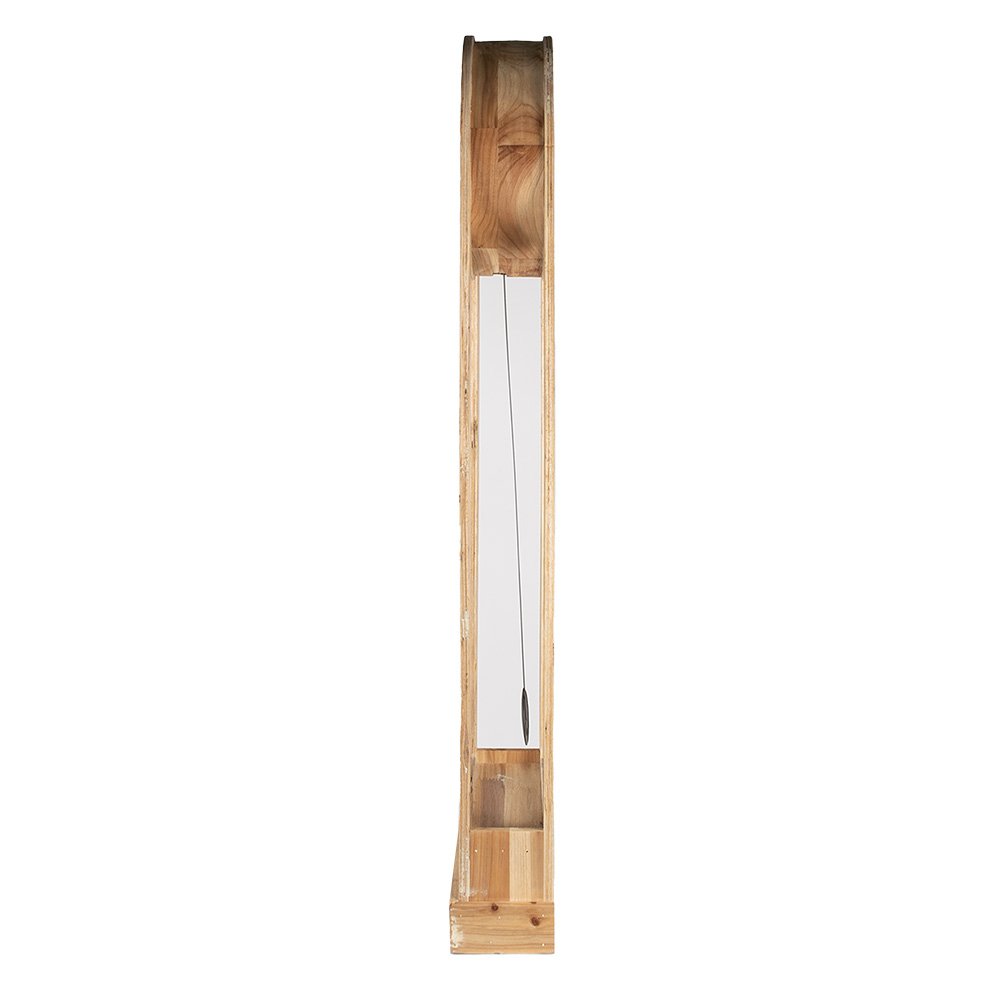 Staande Klok 28x100 cm Bruin Zwart Hout Klok op Voet