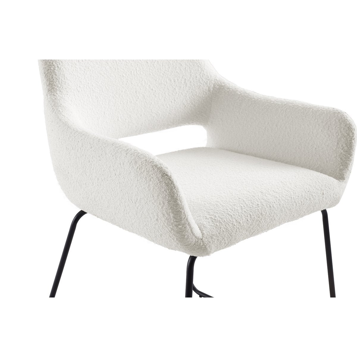 Fauteuil bouclé wit 63,5x59x82,5 cm