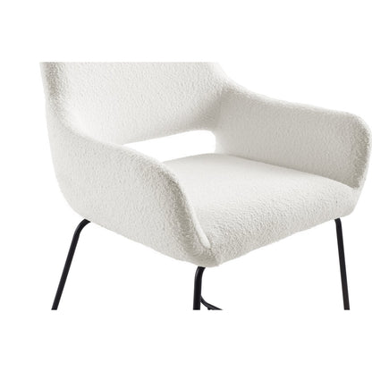 Fauteuil bouclé wit 63,5x59x82,5 cm