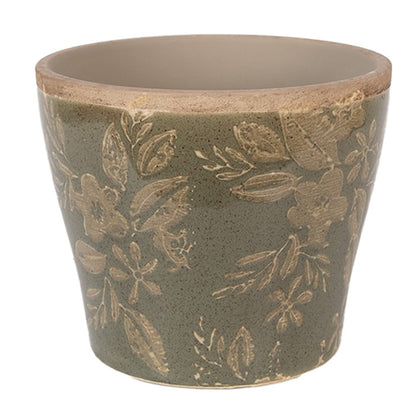 Flowerpot Ø 10x9 cm Green Ceramic