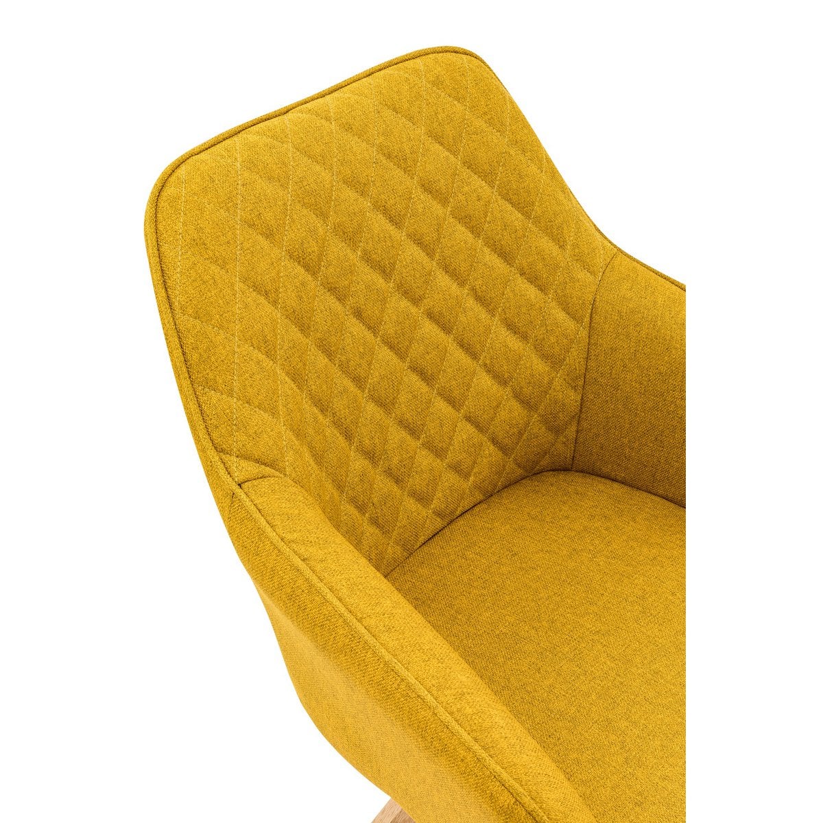 Fauteuil set van 2 curry geel massief eikenhout