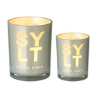 Theelichtglaasjes set 2 stuks grijs Sylt Ø7/9 cm