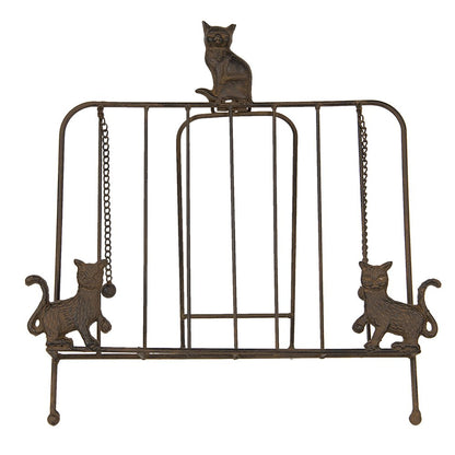 Kookboekstandaard 38x25x38 cm Bruin IJzer Katten Boekenhouders
