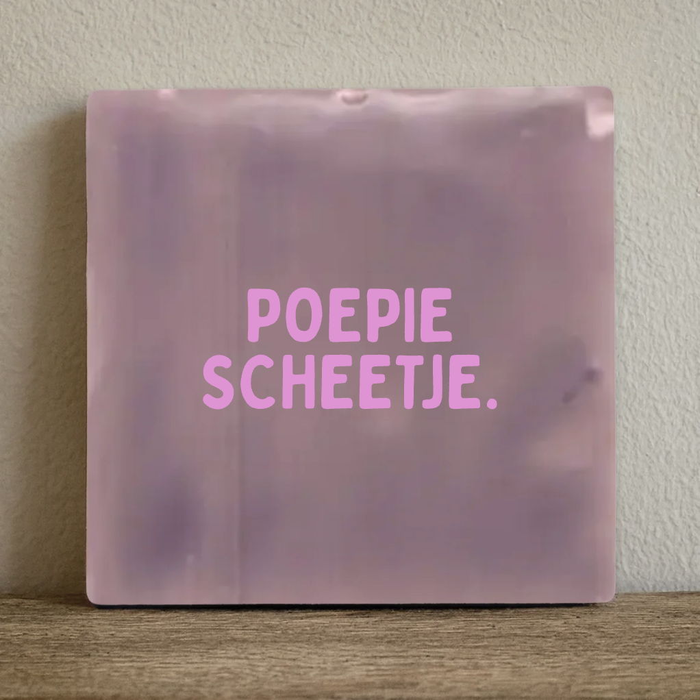Tegeltje 10x10 cm poepie scheetje