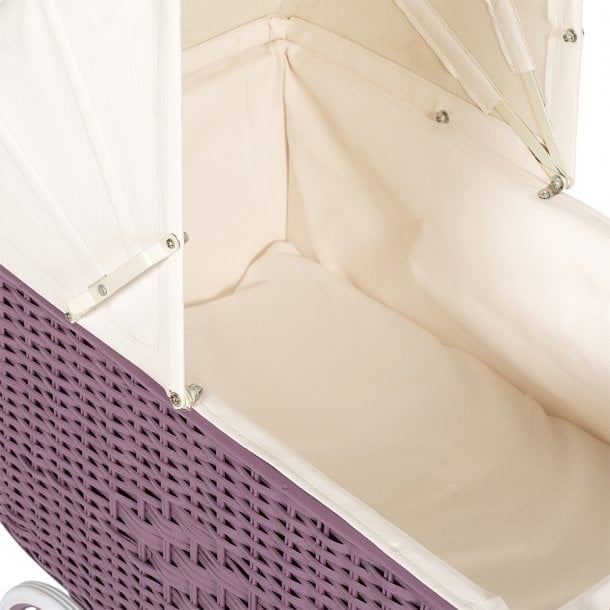Poppenwagen rotan paars 57x32x64 cm