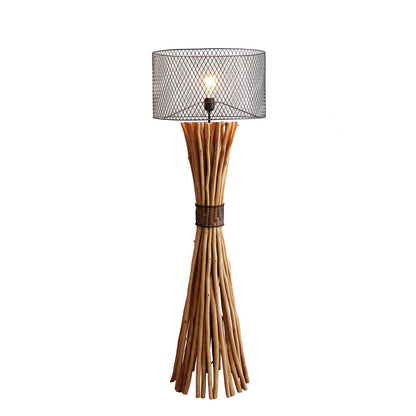 Vloerlamp drijfhout naturel/zwart 149 cm