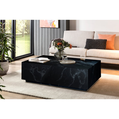 Salontafel 120x75x35 cm zwart marmerlook MDF