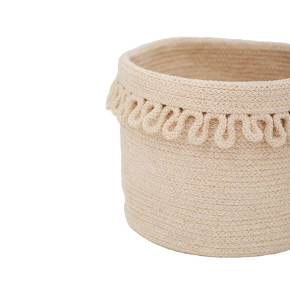 Cotton rope storage basket with "petal" finish LOUNA
