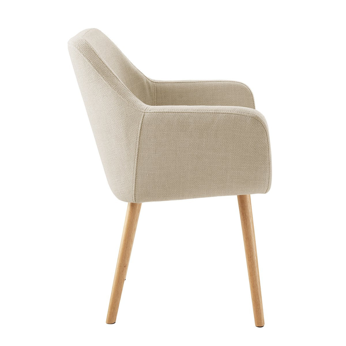 Fauteuil structuurstof beige 62x84x60 cm
